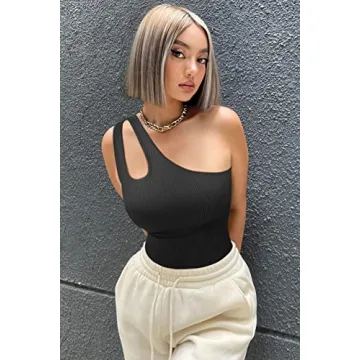 Stylish OQQ Ribbed Bodysuit 3-Pack for Women