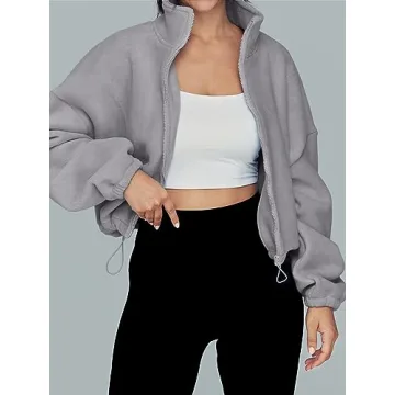 AUTOMET Fleece Zip Up Jacket for Women - Cozy & Stylish