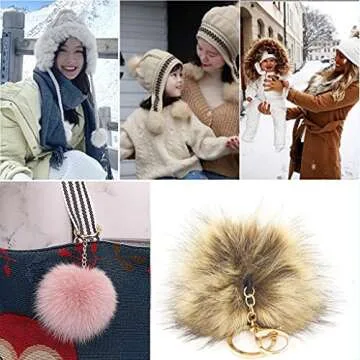 Faux Fox Fur Pompoms - 6 Colorful & Chic Accessories