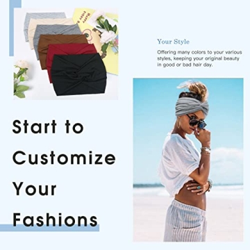 Wide Headbands for Women - 6 Pack Turban Style