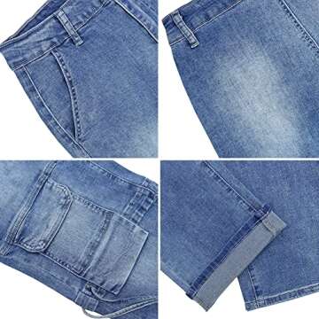 LONGBIDA Baggy Jeans for Women High Waisted Y2K Stretch Wide Leg Straight Jeans Casual Boyfriend Denim Pants