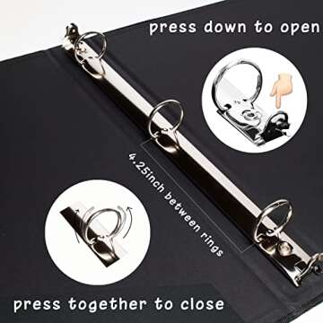 Cherrich 3 Ring Binder 1 Inch for 8.5" x 11" Paper, Planner Binder with Linen Hardcover and 2 Interior Pockets Paper for Organization of School, Business and Home