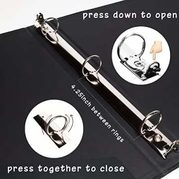 Cherrich 3 Ring Binder 1 Inch for 8.5" x 11" Paper, Planner Binder with Linen Hardcover and 2 Interior Pockets Paper for Organization of School, Business and Home