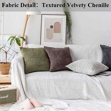 Home Brilliant 26x26 Pillow Covers - Chenille Velvet Plush Cushion for Living Room