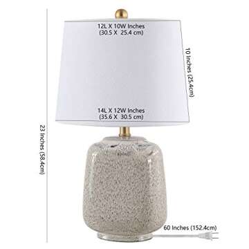 Safavieh Brixton 23" Blue/Cream Table Lamp with LED Bulb