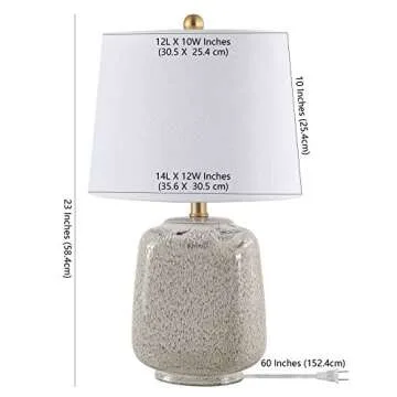 Safavieh Brixton 23" Blue/Cream Table Lamp with LED Bulb