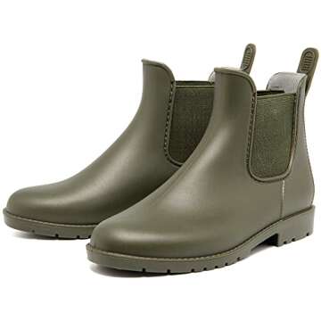 dripdrop Women's Waterproof Chelsea Ankle Rain Boots