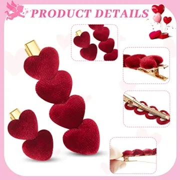 Syhood Heart Hair Clips - 24 Lovely Valentine's Day Accessories