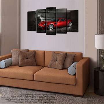 Red Sport Car Canvas Wall Art for Living Room