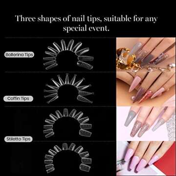 Beetles Poly Extension Gel Dual Nail Forms - 144 Pcs Builder Flat Stiletto Molds Coffin False Tips for Gel Manicure Nail Art Design Salon DIY at Home