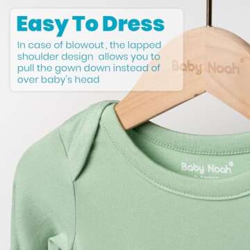 Baby Knotted Gown, Super Soft Newborn Infant Long Sleeve Sleeper for Baby Girl and Boy Sleepwear with Hat Set (Grey Green, 0-3 Months)