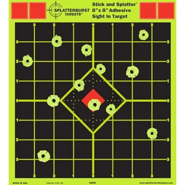 Splatterburst Targets for Shooting - 8x8" Adhesive Targets with Fluorescent Burst Visibility