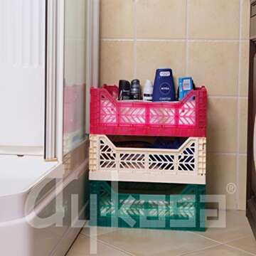 AYKASA Collapsible Storage Basket in Baby Pink, 4 Liters