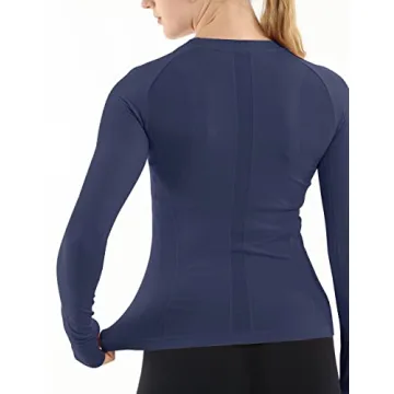 MathCat Women's Long Sleeve Workout Shirt Stylish Athletic Top