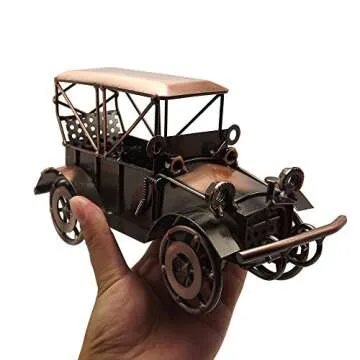 Tipmant Metal Antique Vintage Car Model Tin Home Décor Decoration Ornaments Handmade Handcrafted Collections Collectible Vehicle Toys