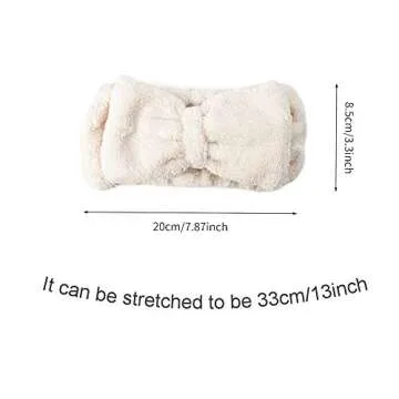 VIOCIWUO Microfiber Bowtie Headbands 4 Pack, Soft Makeup Face Wash Spa Yoga Shower Coral Fleece Hair Bands for Women and Girls