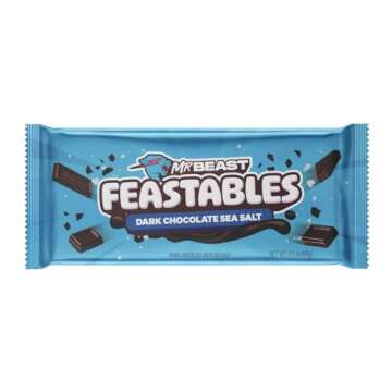 Beast Chocolate Bars – Peanut Butter Milk Chocolate, Dark Chocolate, Milk Chocolate, Milk Crunchand Milk Chocolate Almond Bars (5 Pack) NEW FORMULA! Creamier and Thicker - 2.1 oz Bars