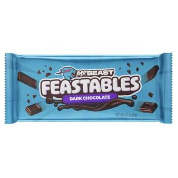 Beast Chocolate Bars – Peanut Butter Milk Chocolate, Dark Chocolate, Milk Chocolate, Milk Crunchand Milk Chocolate Almond Bars (5 Pack) NEW FORMULA! Creamier and Thicker - 2.1 oz Bars