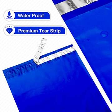 Fuxury/Fu Global 10x13" 100Pcs Poly Mailers Bags for Clothing/Hoody/Shirt/Jacket, Plastic Mailing Envelopes for Small Business, Self Seal Shipping Polybag Bulk- Blue