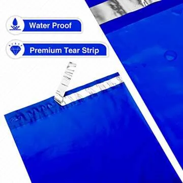 Fuxury/Fu Global 10x13" 100Pcs Poly Mailers Bags for Clothing/Hoody/Shirt/Jacket, Plastic Mailing Envelopes for Small Business, Self Seal Shipping Polybag Bulk- Blue