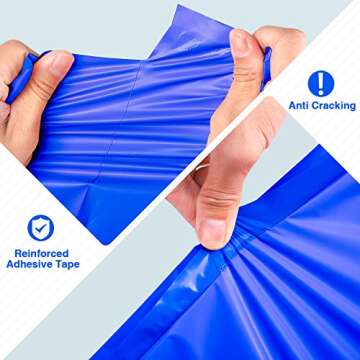 Fuxury/Fu Global 10x13" 100Pcs Poly Mailers Bags for Clothing/Hoody/Shirt/Jacket, Plastic Mailing Envelopes for Small Business, Self Seal Shipping Polybag Bulk- Blue