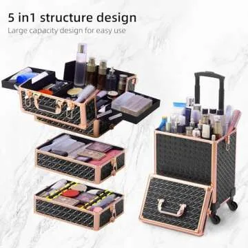 Somduy 5-in-1 Makeup Rolling Case on Wheels