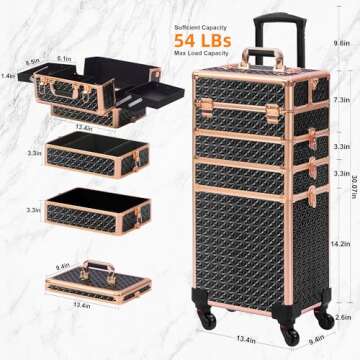 Somduy 5-in-1 Makeup Rolling Case on Wheels