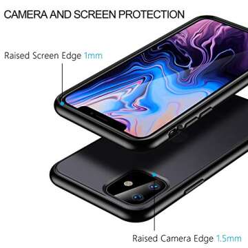 Meifigno Magic Series Compatible with iPhone 11 Case, [Military Grade Drop Tested], Translucent Matte PC with Soft Edges, Shockproof Phone Case Designed for iPhone 11 6.1 inch (2019), Black
