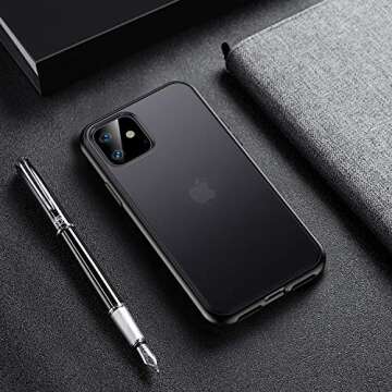 Meifigno Magic Series Compatible with iPhone 11 Case, [Military Grade Drop Tested], Translucent Matte PC with Soft Edges, Shockproof Phone Case Designed for iPhone 11 6.1 inch (2019), Black