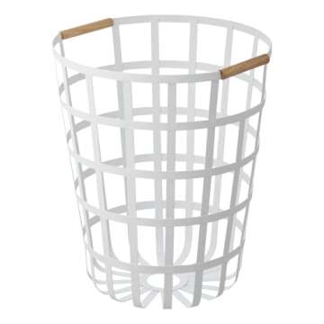 YAMAZAKI home Tosca Round Laundry Basket – Elegant and Practical for Your Space