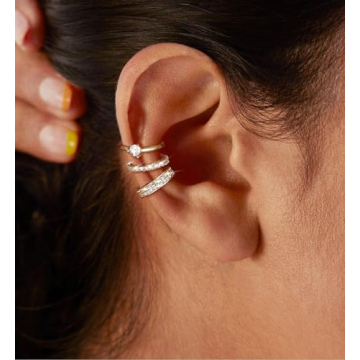 Koperin Non Piercing Cartilage Earrings - 14K Gold Cuffs