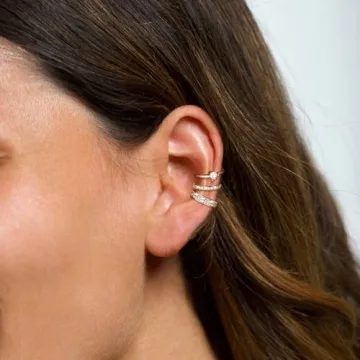 Koperin Non Piercing Cartilage Earrings - 14K Gold Cuffs