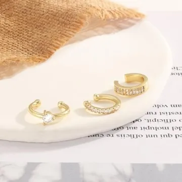 Koperin Non Piercing Cartilage Earrings - 14K Gold Cuffs