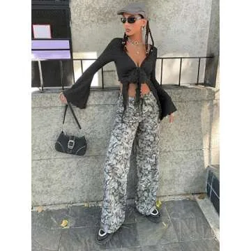 Stylish SOLY HUX Bell Sleeve Crop Top for Women