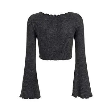 Stylish SOLY HUX Bell Sleeve Crop Top for Women