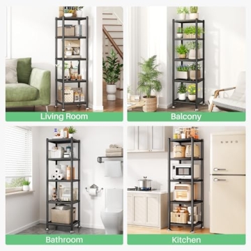 PXRACK 5-Tier Adjustable Metal Kitchen Storage Shelves