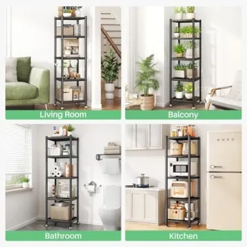 PXRACK 5-Tier Adjustable Metal Kitchen Storage Shelves