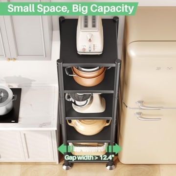 PXRACK 5-Tier Adjustable Metal Kitchen Storage Shelves