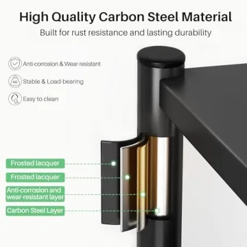 PXRACK 5-Tier Adjustable Metal Kitchen Storage Shelves