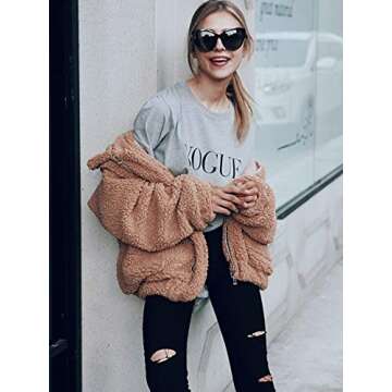 PRETTYGARDEN Women's Fashion Winter Coat Sherpa Fleece Faux Fur Shearling Oversized Trendy Jackets W...