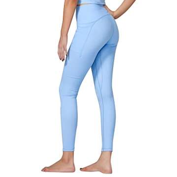 Sunzel Leggings for Women, Womens Full-Length Yoga Pants, Butt Lifting Lightweight Compression Leggings with Pockets, High Waisted Compression Leggings for Workout Gym, 28 Inches