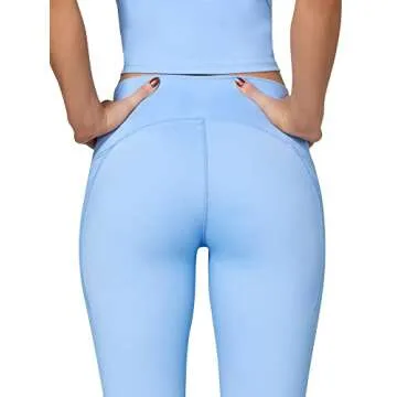 Sunzel Leggings for Women, Womens Full-Length Yoga Pants, Butt Lifting Lightweight Compression Leggings with Pockets, High Waisted Compression Leggings for Workout Gym, 28 Inches