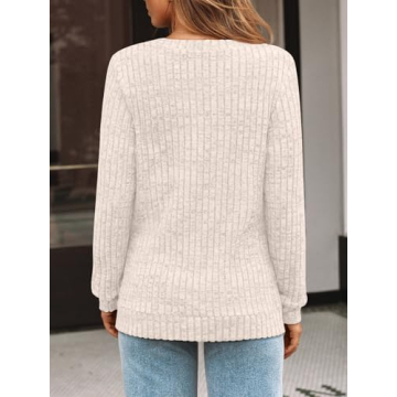AUTOMET Women's V Neck Long Sleeve Fashion Sweater 2025