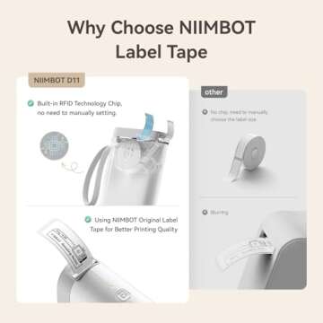 Durable NIIMBOT D11 Label Maker Tape for Office & Home