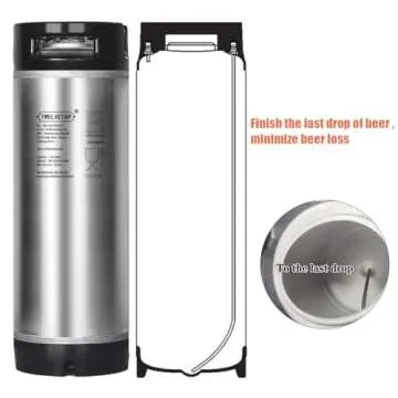 TWELVETAP 5 Gal Ball Lock Keg New Beer Keg Corny Tank 304 Stainless Steel Coke Syrup Milk Soda Barrel Rubber Handle Bucket Ball Lock Cornelius Style