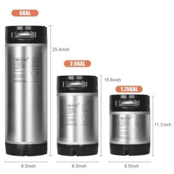 TWELVETAP 5 Gal Ball Lock Keg New Beer Keg Corny Tank 304 Stainless Steel Coke Syrup Milk Soda Barrel Rubber Handle Bucket Ball Lock Cornelius Style