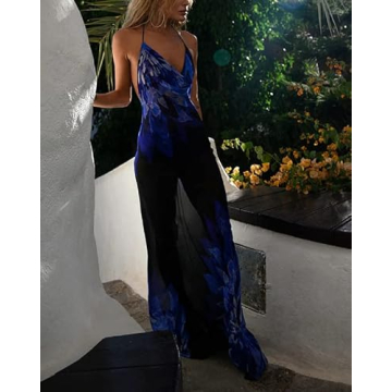 Women Bodycon Floral Print Spaghetti Strap Maxi Dress