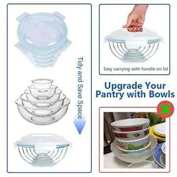 Versatile Luvan Glass Mixing Bowl Set with Lids