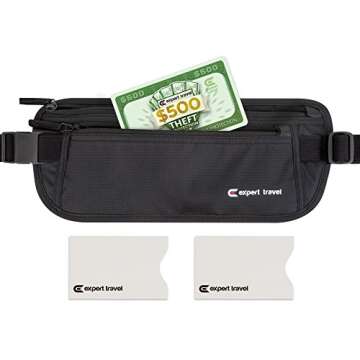 Expert Travel Money Belt - RFID Waterproof Waist Wallet for Travel
