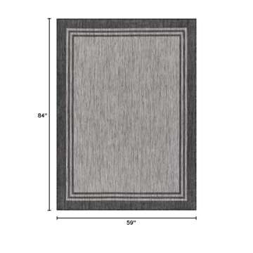 LuuL Home Bordered Outdoor Rug 5x7 Washable Outside Carpet for Indoor Patio Porch Waterproof Easy Cl...